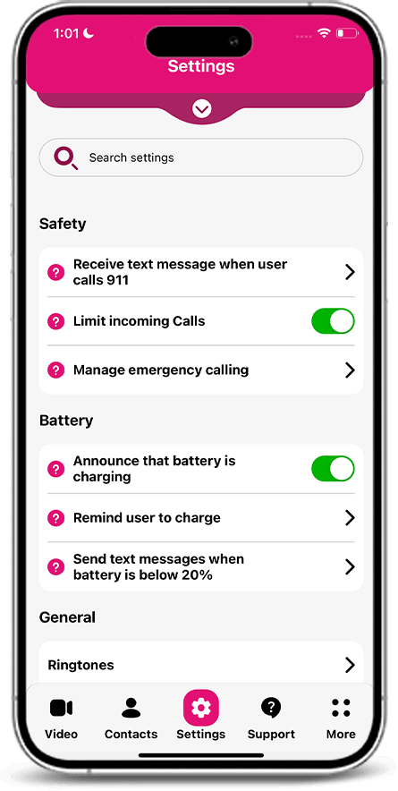 Incoming call management settings